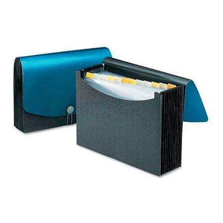 Smead Smead Expanding File, 12 Pockets, Poly, Letter, Black/Blue 70863